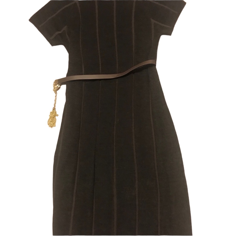 New Nine West Dress Small Brown Gold Belt Chain - Picture 6 of 8